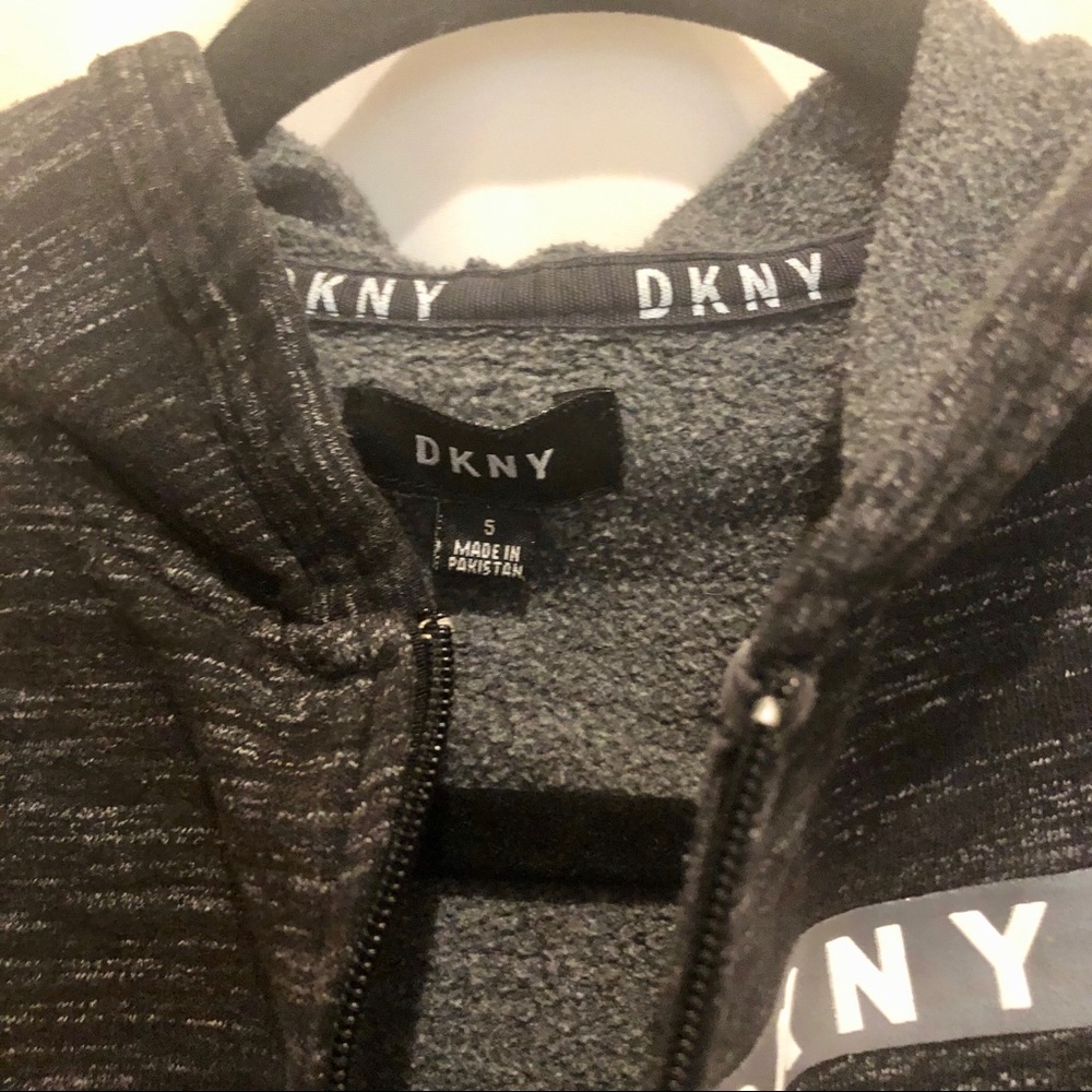 DKNY hooded Youth Size 8 Jacket Zip Up Reflective - Picture 2 of 4